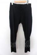 【WINTERセール】NO ID. BLACK パンツ.ストレッチテーパードアンクルイージートラウザーズ /ブラック/2 O-22-08-31-115-NO-pa-YM-ZT058