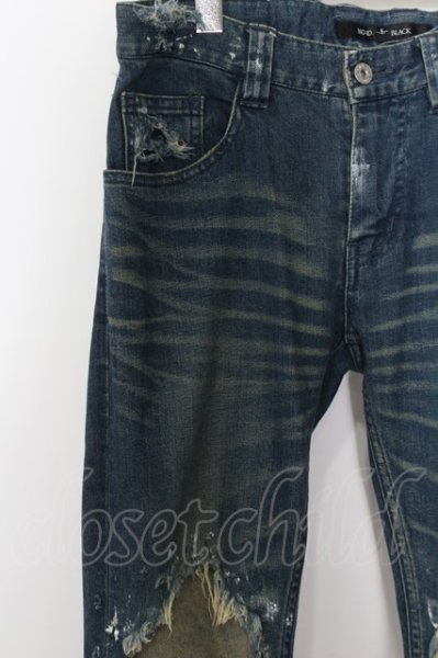 画像2: NO ID. パンツ.RESURRECTION コラボ ストレッチデニムデストロイ加工スキニー /インディゴ/2 O-22-08-31-127-NO-pa-YM-ZT241 (2)