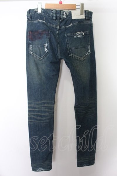 画像6: NO ID. パンツ.RESURRECTION コラボ ストレッチデニムデストロイ加工スキニー /インディゴ/2 O-22-08-31-127-NO-pa-YM-ZT241 (6)