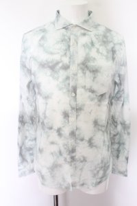 【WINTERセール】GOSTAR DE FUGA シャツ.ムラ染め長袖 /グリーン/46 O-22-09-12-038-GO-sh-YM-ZT193