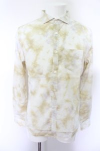 【WINTERセール】GOSTAR DE FUGA シャツ.ムラ染め長袖 /イエロー/46 O-22-09-12-039-GO-sh-YM-ZT193