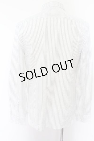 画像4: CavariA シャツ.綿麻ホリゾンタルカラー /ストライプホワイト/46 O-22-09-12-044-Ca-sh-YM-ZT445 (4)