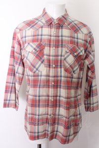 【WINTERセール】JACKROSE シャツ.ワイドチェックネル /レッド/3 O-22-09-12-078-JA-sh-YM-ZT185