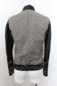 画像4: 【WINTERセール】Luv maison ジャケット.ゴートレザー切り替えハウンズトゥースシングルライダース /グレーｘブラック/44 O-22-09-19-023-Lu-ja-YM-ZT-ML020