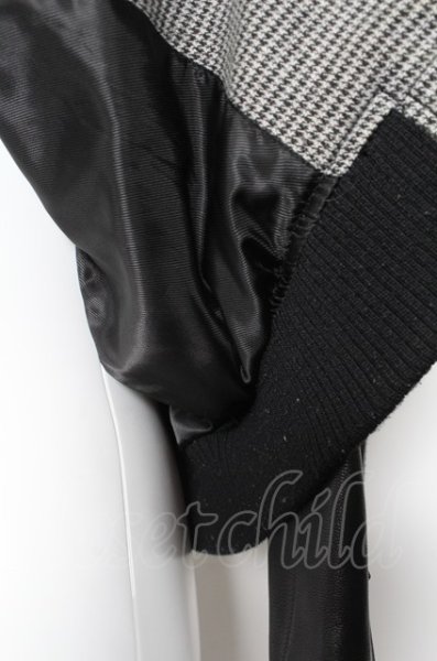 画像6: Luv maison ジャケット.ゴートレザー切り替えハウンズトゥースシングルライダース /グレーｘブラック/44 O-22-09-19-023-Lu-ja-YM-ZT-ML020 (6)