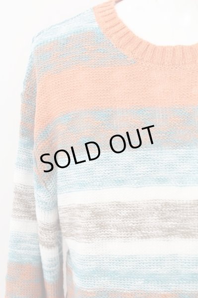 画像2: CavariA ニット.配色グラデーションクルーネックニット /オレンジ/46 O-22-09-22-069-Ca-to-YM-ZT440 (2)