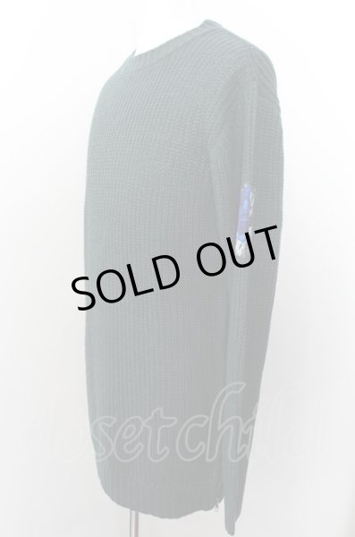 画像2: KMK(KINGLY MASK) ニット.ローズパッチ裾ZIPプルオーバー /カーキ/L O-22-09-24-012-KM-to-YM-ZT416 (2)