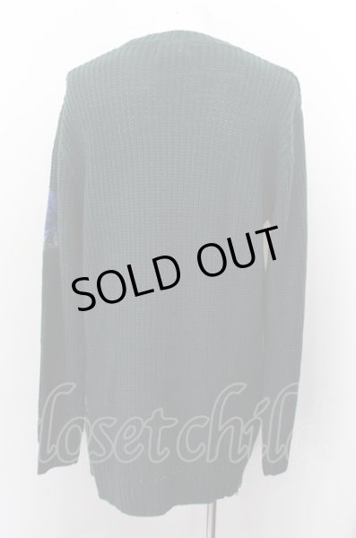 画像4: KMK(KINGLY MASK) ニット.ローズパッチ裾ZIPプルオーバー /カーキ/L O-22-09-24-012-KM-to-YM-ZT416 (4)