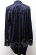 画像3: NO ID. BLACK シャツ.ベロアウエスタンロング /ネイビー/2 O-22-09-27-024-NO-sh-YM-ZT227 (3)