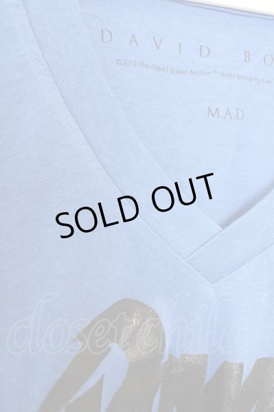 画像3: Moonage Devilment(清春) Tシャツ.MaD×BOWIE V/N LOGO T /ブルー/44 T-22-09-30-007-Mo-ts-NA-ZT339 (3)