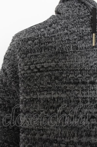 画像2: LUXE／R パーカー.ポリニットジャガードラインプル /グレー/L O-22-10-04-012-ET-to-YM-ZT341 (2)