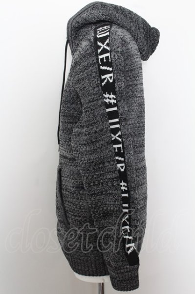 画像3: LUXE／R パーカー.ポリニットジャガードラインプル /グレー/L O-22-10-04-012-ET-to-YM-ZT341 (3)