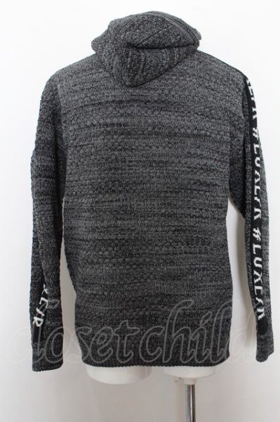 画像4: LUXE／R パーカー.ポリニットジャガードラインプル /グレー/L O-22-10-04-012-ET-to-YM-ZT341 (4)