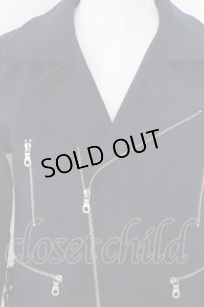 画像2: NO ID. BLACK コート.メルトンWライダースハーフ /ネイビー/1 O-22-10-05-010-NO-ou-YM-ZT477 (2)