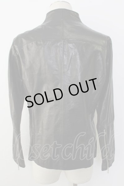 画像2: SHELLAC ジャケット.ゴートレザーボトルネックシングル /ブラック/46 T-22-10-06-043-SH-ja-ET-ZT-ML029 (2)