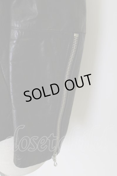 画像3: SHELLAC ジャケット.ゴートレザーボトルネックシングル /ブラック/46 T-22-10-06-043-SH-ja-ET-ZT-ML029 (3)