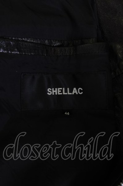画像6: SHELLAC ジャケット.ゴートレザーボトルネックシングル /ブラック/46 T-22-10-06-043-SH-ja-ET-ZT-ML029 (6)