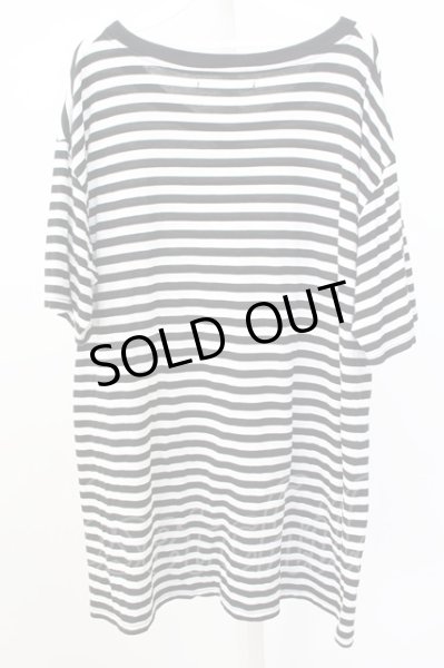 画像2: Moonage Devilment(清春) Ｔシャツ.Ｖネックボーダー /ホワイト/48 T-22-10-06-012-Mo-ts-NA-ZT290 (2)