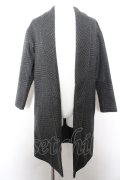 【WINTERセール】GOSTAR DE FUGA コート.メルトンロングガウン /グレーｘブラック/44 O-22-10-13-028-GO-ou-YM-ZT-M125