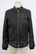 【WINTERセール】MR.OLIVE ジャケット.ヘアシープソフトベジレザースポーツブルゾン /ブラック/S T-22-10-18-017-MR-ja-NA-ZT-ML033