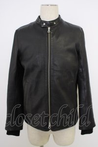 【WINTERセール】MR.OLIVE ジャケット.ヘアシープソフトベジレザースポーツブルゾン /ブラック/S T-22-10-18-017-MR-ja-NA-ZT-ML033