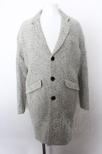 【WINTERセール】NO ID. BLACK コート.ツイードBIGチェスター /グレー/1 O-22-10-20-026-NO-ou-YM-ZT-M005