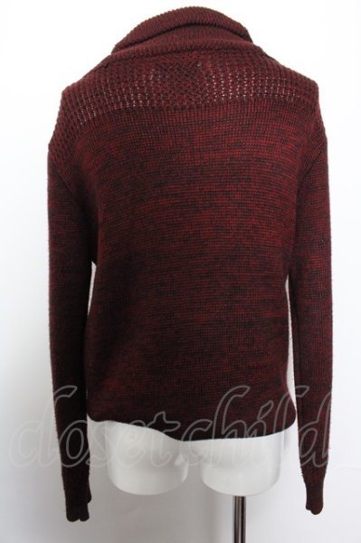 画像3: semanticdesign カーディガン.ダブル編みミックスニット /レッド/LL O-22-10-20-031-se-to-YM-ZT090 (3)