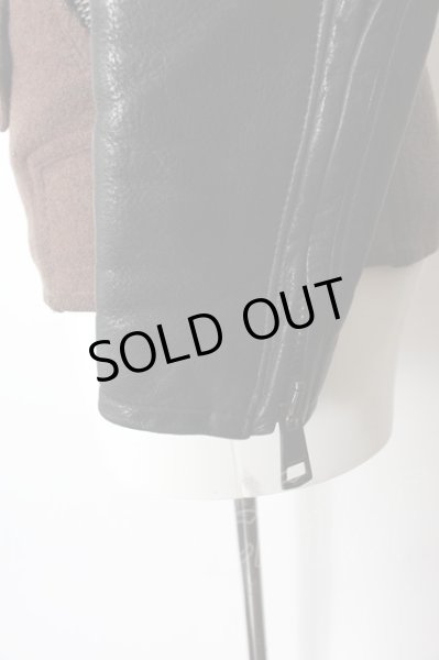 画像2: Moonage Devilment(清春) ジャケット.レザースリーブメルトンライダース /ブラウン/44 O-22-10-24-021-Mo-ja-YM-ZT109 (2)