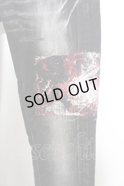 画像3: CIVARIZE パンツ.リメイクパッチスキニー /ブラックｘレッド/42 O-22-10-28-074-CI-pa-YM-ZT469 (3)