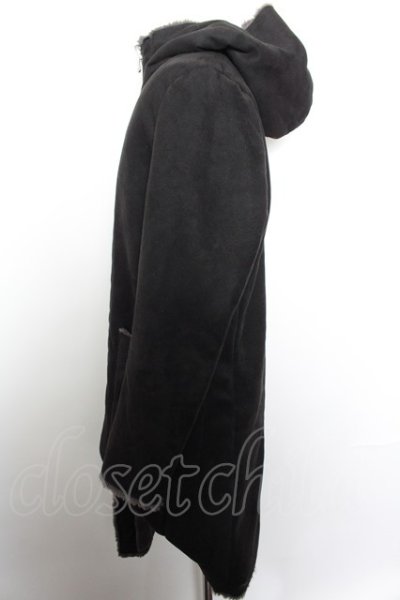 画像3: 【SALE】NO ID. BLACK コート.フェイクムートンリバーシブルフーデッド /ブラックｘグレー/3 O-22-10-31-042-NO-ou-YM-ZT520