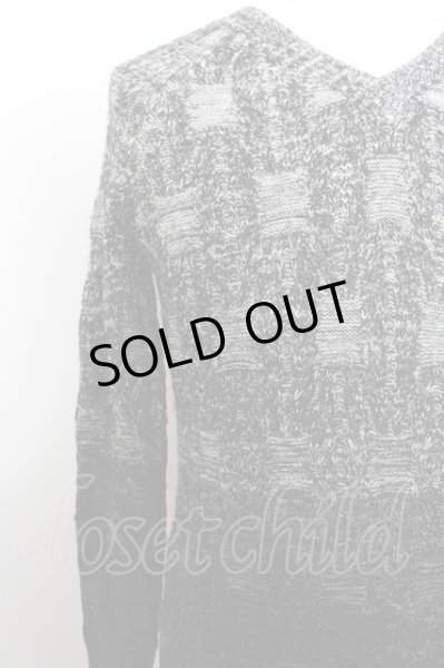 画像2: FUGA ニット.GrowthFactor モヘア混Vネック /ブラックｘホワイト/44 O-22-10-31-047-FU-to-YM-ZT428 (2)