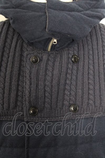 画像2: VANQUISH ジャケット.ニット切替え中綿フードブルゾン /ネイビー/M O-22-10-31-065-VA-ja-YM-ZT156 (2)