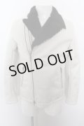 【SALE】FUGA ジャケット.DEED　フェイクムートンライダース /ホワイト/44 O-22-10-31-096-FU-ja-YM-ZT509