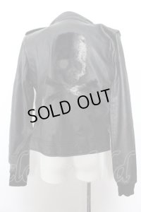 【SALE】anko ROCK ジャケット.バックファースカルスタンドネックPU /ブラック/ O-22-11-03-004-ET-ja-YM-ZT-M015