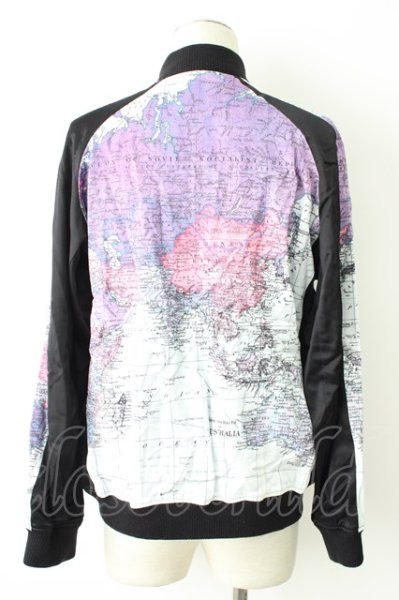 画像2: LAD MUSICIAN ジャケット.17AW/REVERSIBLE BLOUSONワールドマップリバーシブル /ホワイト/42 T-22-11-18-010-LA-to-KN-ZT104 (2)