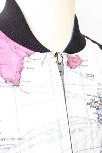 画像3: LAD MUSICIAN ジャケット.17AW/REVERSIBLE BLOUSONワールドマップリバーシブル /ホワイト/42 T-22-11-18-010-LA-to-KN-ZT104 (3)