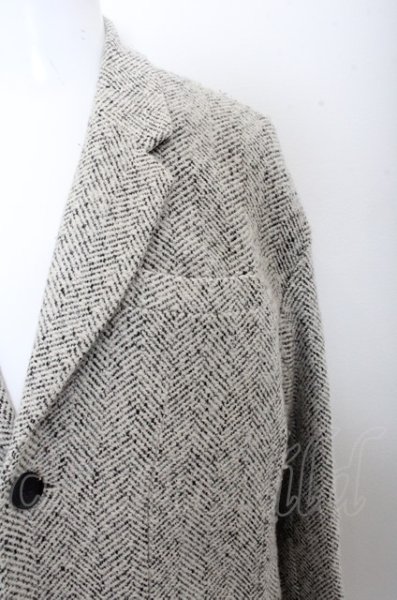 画像2: NO ID. コート.ツイードBIGチェスター /ホワイト/1 O-22-11-21-017-NO-ou-YM-ZT277 (2)