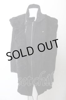 14th Addiction / Cross Zip Leather ジャケット 1 ブラック（ムラ染色
