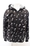【WINTERセール】NieR CLOTHINGジャケット.超防寒裏地もこもこ総柄アウター /ブラック/ O-22-11-30-043-SE-to-IG-ZT157