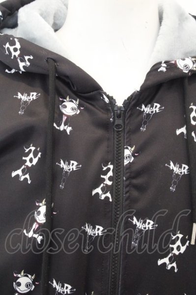 画像2: NieR CLOTHINGジャケット.超防寒裏地もこもこ総柄アウター /ブラック/ O-22-11-30-043-SE-to-IG-ZT157 (2)