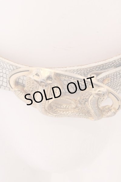 画像2: TORNADO MART ベルト.ツインコブラ /ホワイトｘゴールド/L O-22-12-04-048-TO-za-YM-ZT-ML010 (2)