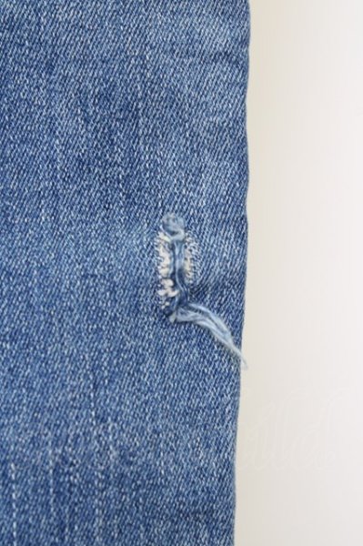 画像4: Moonage Devilment(清春) パンツ.RESOUND CLOTHINGコラボ washed repair skinny /インディゴ/1 T-22-12-10-021-Mo-pa-KN-ZT099 (4)