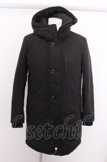 NO ID. BLACK コート.フェイクムートンリバーシブルフーデッド