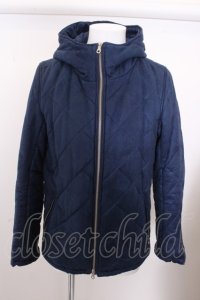 【WINTERセール】NO ID. ジャケット.フェイクスウェードダイヤキルティングフーデッド /ネイビー/2 O-22-12-18-036-NO-ja-YM-ZT-M016