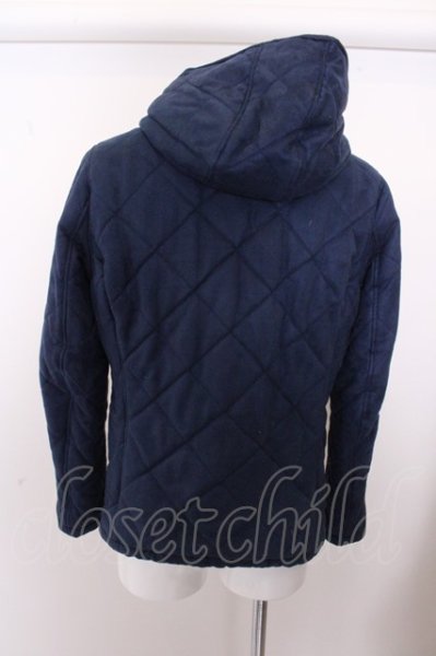 画像4: NO ID. ジャケット.フェイクスウェードダイヤキルティングフーデッド /ネイビー/2 O-22-12-18-036-NO-ja-YM-ZT-M016 (4)