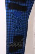 画像3: JURY BLACK パンツ.クラッシュリペアチェック /ブルー/M O-22-12-18-052-JU-pa-YM-ZT60 (3)