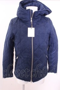 【WINTERセール】NO ID. ジャケット.フェイクスウェードダイヤキルティングフーデッド /ネイビー/1 O-22-12-18-081-NO-ja-YM-ZT-ML010