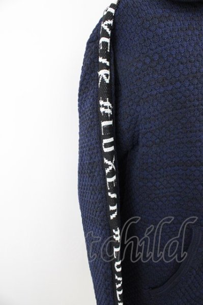 画像3: LUXE／R パーカー.ポリニットジャガードラインプル /ネイビー/L T-22-12-21-013-LU-to-YM-ZT132 (3)