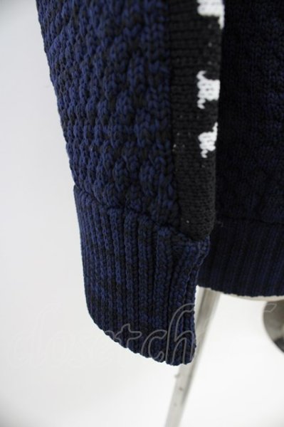 画像4: LUXE／R パーカー.ポリニットジャガードラインプル /ネイビー/L T-22-12-21-013-LU-to-YM-ZT132 (4)