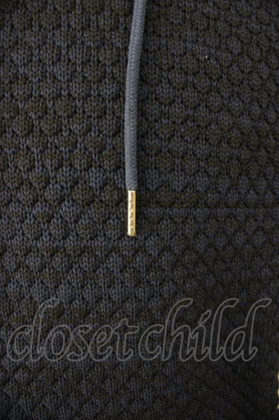 画像5: LUXE／R パーカー.ポリニットジャガードラインプル /ネイビー/L T-22-12-21-013-LU-to-YM-ZT132 (5)